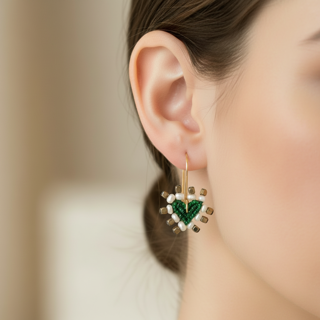 Amore Mio Green Earrings