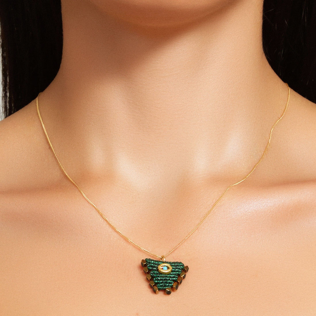 Anatolia Eye Necklace Green (M)