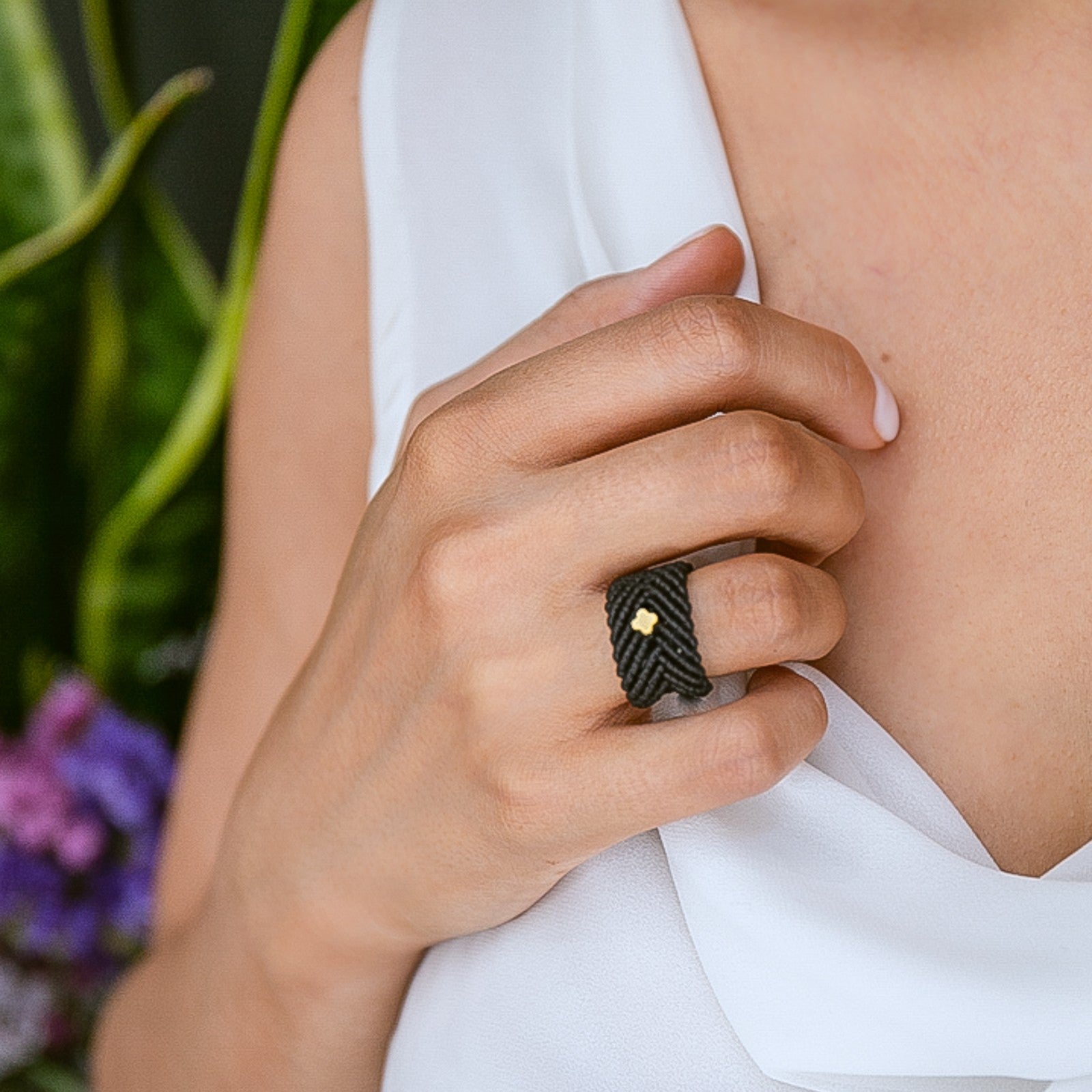 Cross Ring with hematite