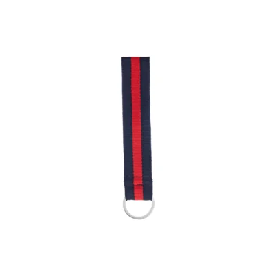 Keychain Blue With Red Stripe & Small Ring